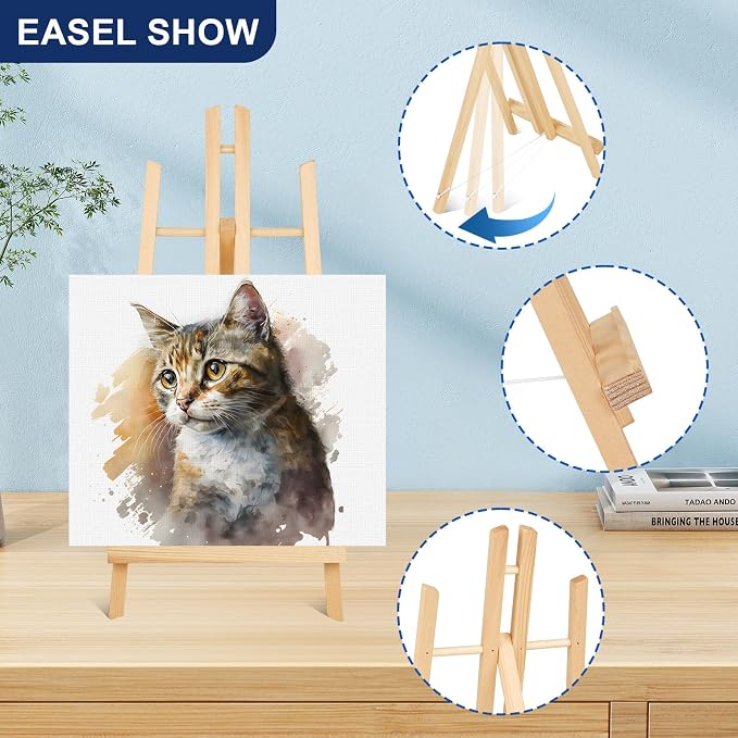 ESRICH 2PCS 17 Inch Tabletop Easels, Easel Stand for Painting | Tripod, Painting Party Easel, Kids Student Desktop Easel for Painting, Paint Easel for Canvas Paint