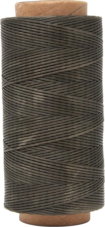Mandala Crafts 150D 0.8mm Olive Brown Flat Waxed Thread for Leather Sewing