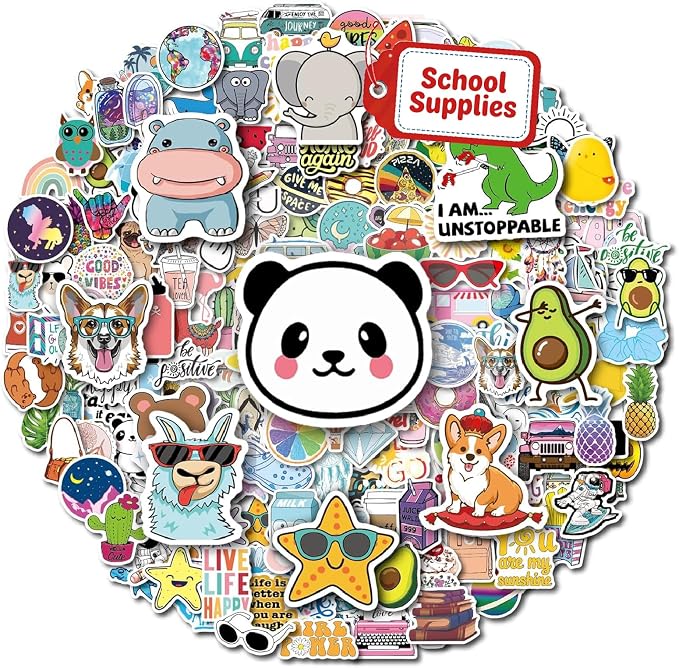 200Pcs Water Bottle Stickers for Kids Teens, Waterproof Vinyl Stickers | Back to School Supplies Classroom Decor, Teacher Supplies & Classroom Must Haves