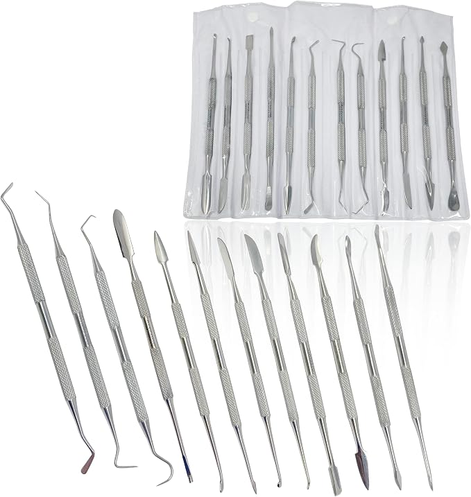 CYNAMED Stainless Steel Spatula Wax & Clay Sculpting Tool Carver Set (12PK)