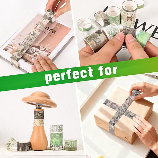24 Rolls Flower Decorative Washi Tape Set (Secret Garden Series) | Adhesive Wahi Tape For DIY Art Crafts,Planners, Bullet Journaling,Gift Wrapping,Scrapbooking and Junk Journal Supplies