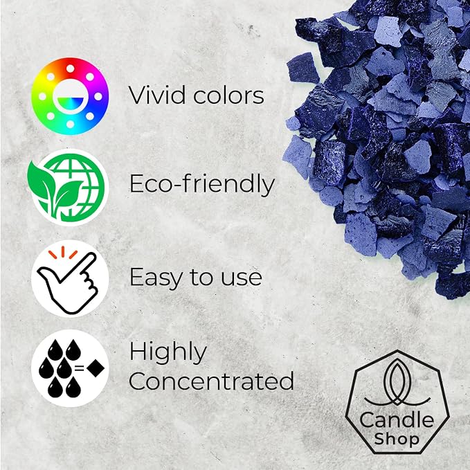 Blue Candle Dye 2oz for Soy Candle Making – Concentrated Wax Color Chips | Highly Concentrated Candle Wax Dyes – Candle Shop Premium Color Dye Chips for Soy Wax, Beeswax, Paraffin