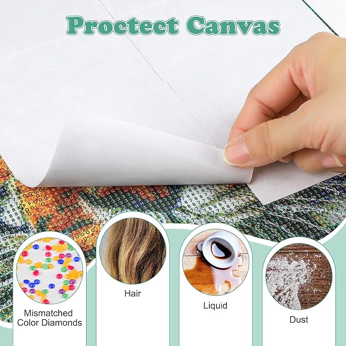 ALKRITA 200PCS Diamond Painting Release Paper Non-Stick Cover Replacement for Diamond Embroidery Supplies - Double Sided