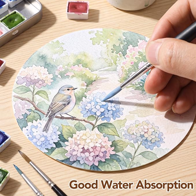 80 Sheets Round Watercolor Paper, 4 Inch, 110 Lb/230 GSM, White