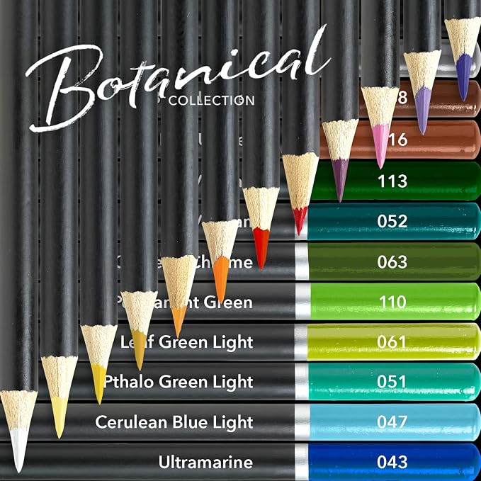 Castle Art Supplies 24 Colored Pencil Set - Botanical Art Palette