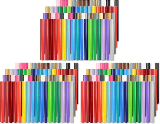 Lya Vinyl 195 Pack Permanent Vinyl, Self Adhesive Vinyl Sheets for Cutting Machine, Permanent Outdoor Sheets for Party Decoration, Sticker, DIY Mug, Car Decal
