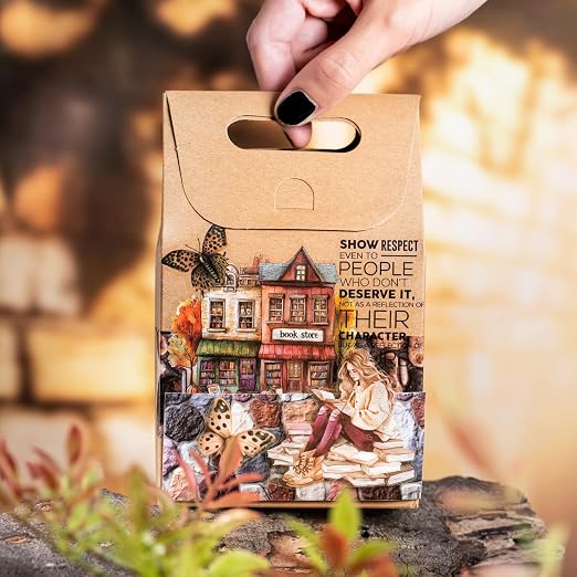Nature-Inspired Washi Tape Set – 6 Decorative Rolls Featuring Realistic Plant, Pebble, Bark, Moss, and Water Designs for Journaling and Scrapbooking