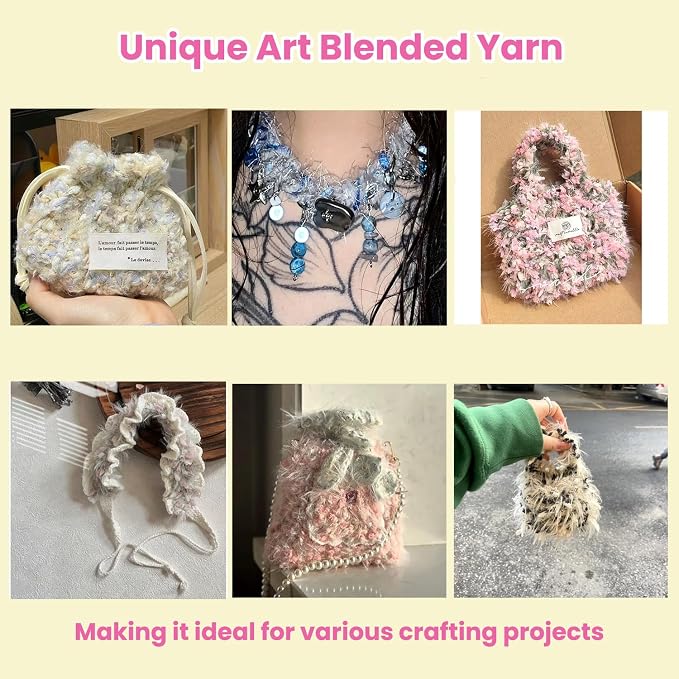 Artisanal Yarn Fancy Yarn Multifiber Blended Yarn Novelty Colorful Soft