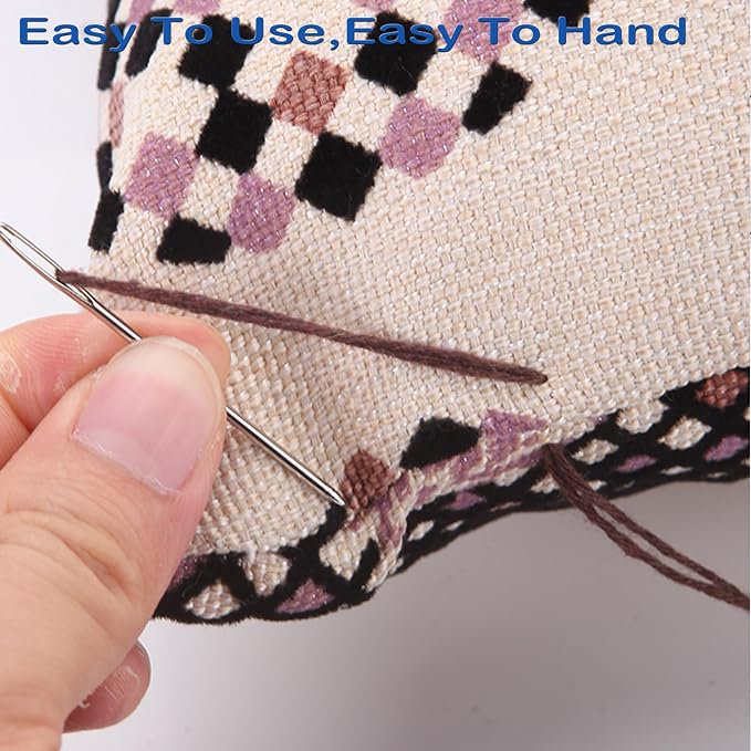34 Pieces 8 Size Large Eye Blunt Needles and Sharp Needles Set, Yarn Needles, Hand Sewing Needles, Knitting Needles, Embroidery Needle, Quilting Needles, Crewel Needles,Tapestry Needles