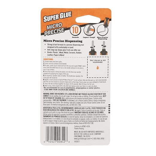 Gorilla Micro Precise Super Glue Gel, Clear, Cyanoacrylate, 5.5g, 2-Pack