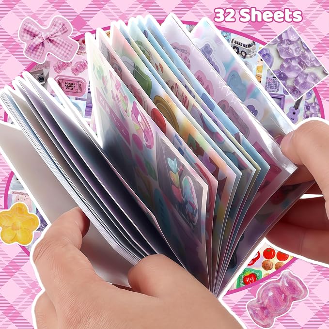 Tmtains 32 Sheets Japanese Manga Style Sticker Book 500+Pcs Heisei Retro Romantic Memory Series Manga Books Style Korean Sticker Aesthetic Japanese Stickers Book for Adults Valentine Gifts (Old Story)