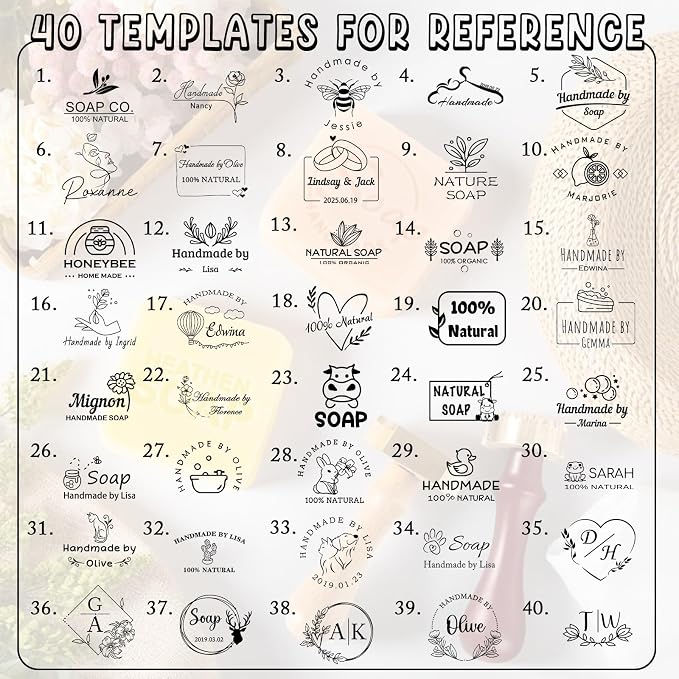 Custom Soap Stamp Personalized Soap Making Kit for Homemade Soap Logo Soaps Stamp for DIY Branding Gifts