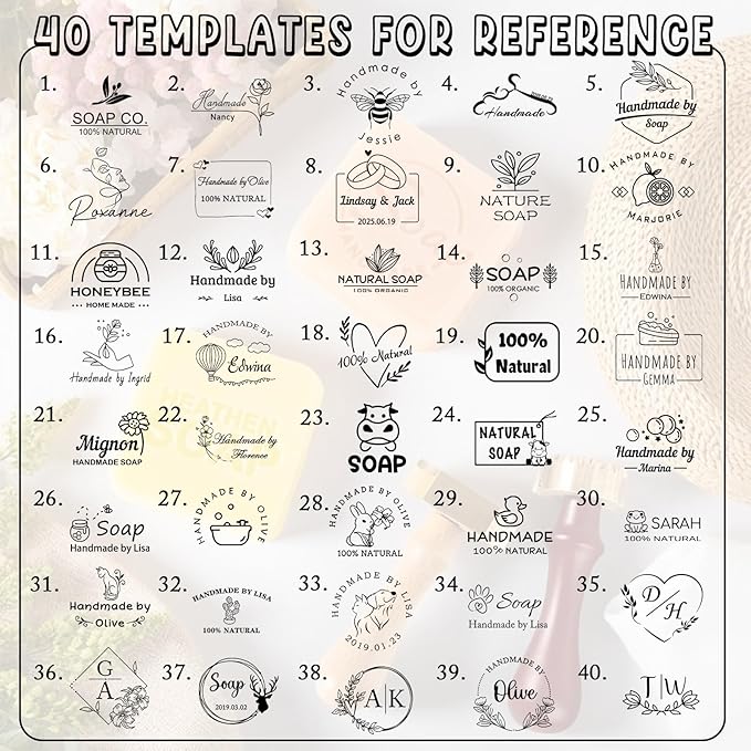 Custom Soap Stamp Personalized Soap Making Kit for Homemade Soap Logo Soaps Stamp for DIY Branding Gifts