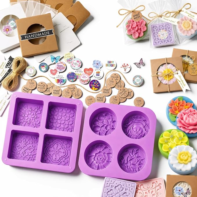 Soap Molds Silicone Soap Molds for soap Making 181-Piece Soap Mold Kit