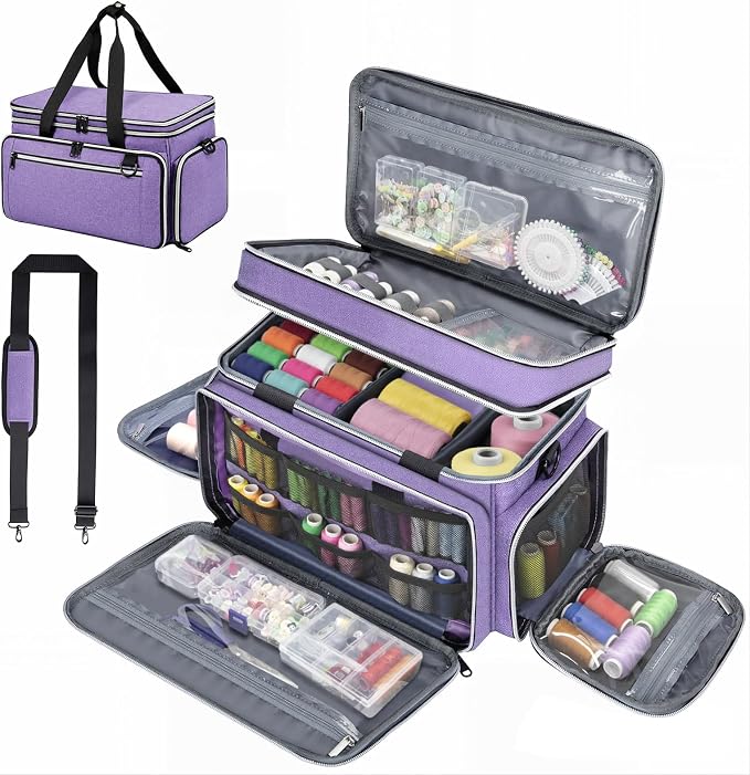 Anitor Sewing Supplies Organizer, Double Layer Sewing Storage Organizer