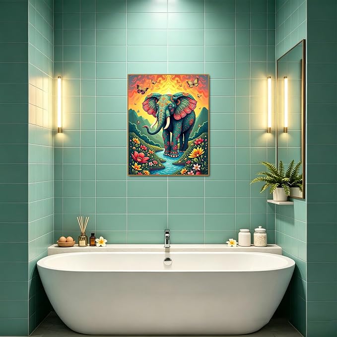 Leatrice 5D Elephant Diamond Painting Kits for Adults 11.8x15.7 Inches