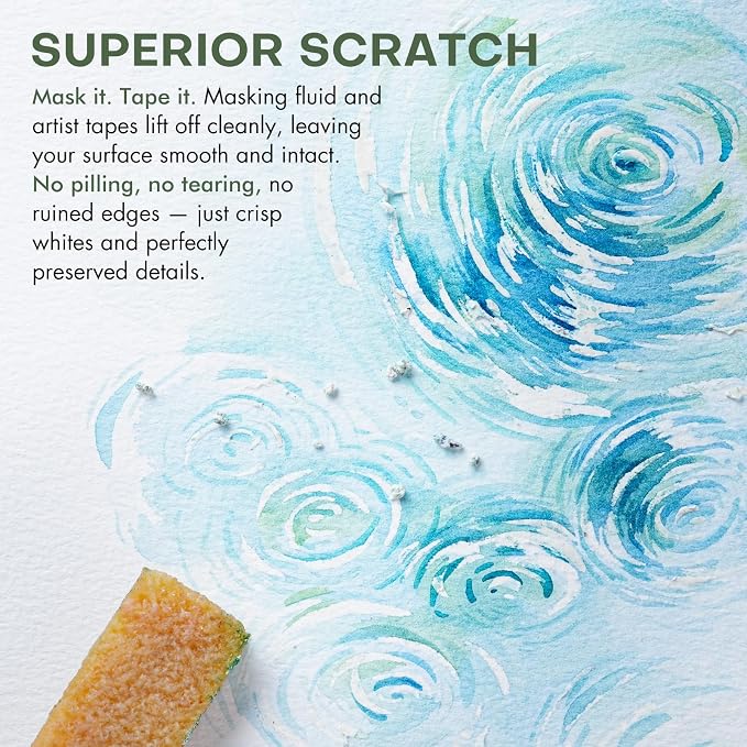 Fuumuui Watercolor Sketchbook 7.6"x7.6" Watercolor Journal with 30 Sheets Cold Pressed | 140 lb/300gsm Cotton Paper Acid-Free for Painting, Drawing, Art Journaling, Sketchbook As Travel Notebook