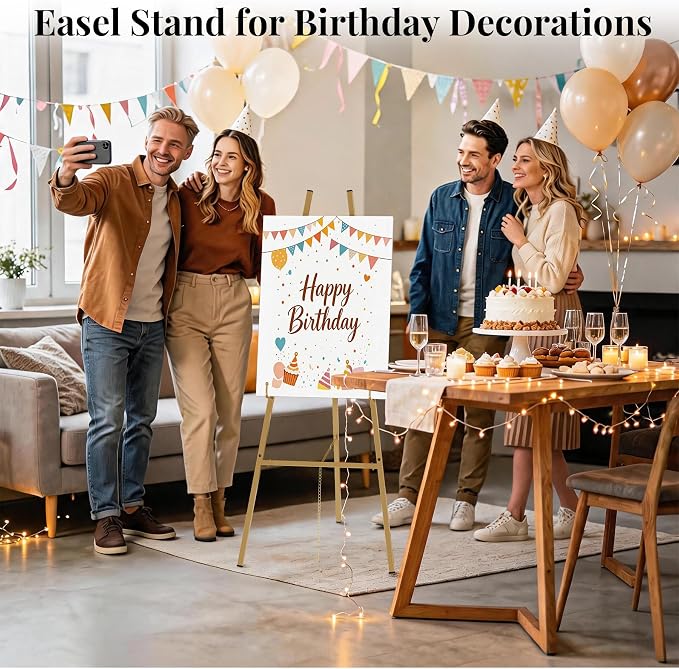 Ndsox Gold Easel Stand for Sign, 4-Tier Adjustable Easel Display Stand