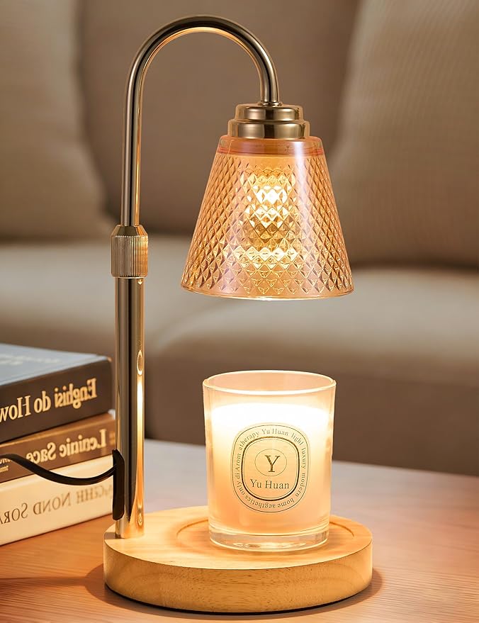 Candle Warmer Lamp with Timer Home Decor Birthday Gifts for Women Mom Her | Dimmable Candle Warmer for Jar Candles, Height Adjustable Wax Melt Warmer, Room Decor Desk Lamp, House Warming Gifts New Home