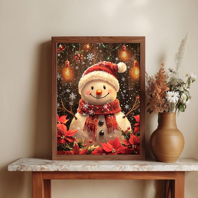 CRZMODE Christmas Paint by Numbers Kit for Adults, Snowman Paint by Numbers for Adults, Acrylic Painting Crafts for Home Decor Gift (16x20inch)