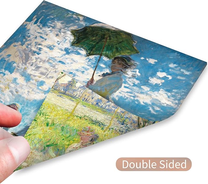 Origami Paper Kit 50 Sheets 6 Inch Square Double Sided Color 10 Vivid Colors for Hand Crafts Origami Paper Arts Creativity.Monet | 70GSM Colorful Paper,20 Different Pattern Origami Kit,DIY Hand Crafts,Arts Creativity,Easy to Fold,No-Fading.Monet