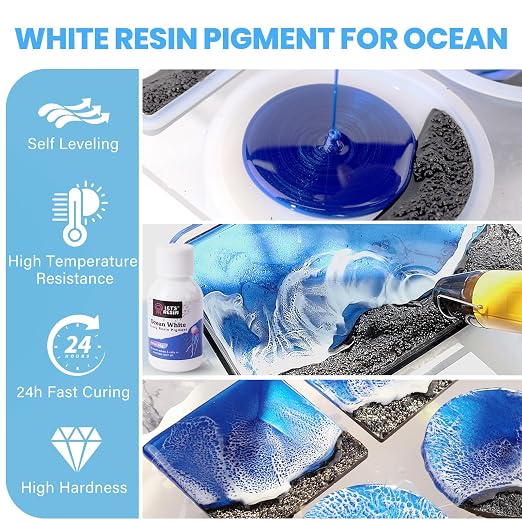 LET'S RESIN 1 Gallon Epoxy Resin Kit with Color Pigment, Clear Resin Kit | Crystal Clear & No Bubble Epoxy Kit, Not Yellowing & Low Odor Casting Resin for Art, Craft, Jewelry, River Table