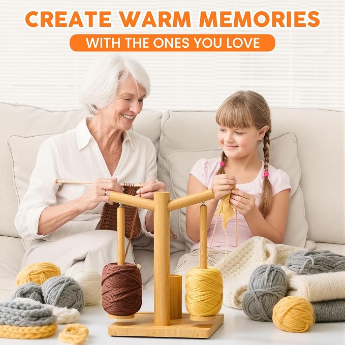 Hangerspace Wooden Yarn Holder for Crocheting and Knitting