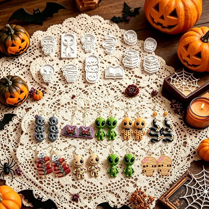 12Pcs Gothic Halloween Polymer Clay Cutters