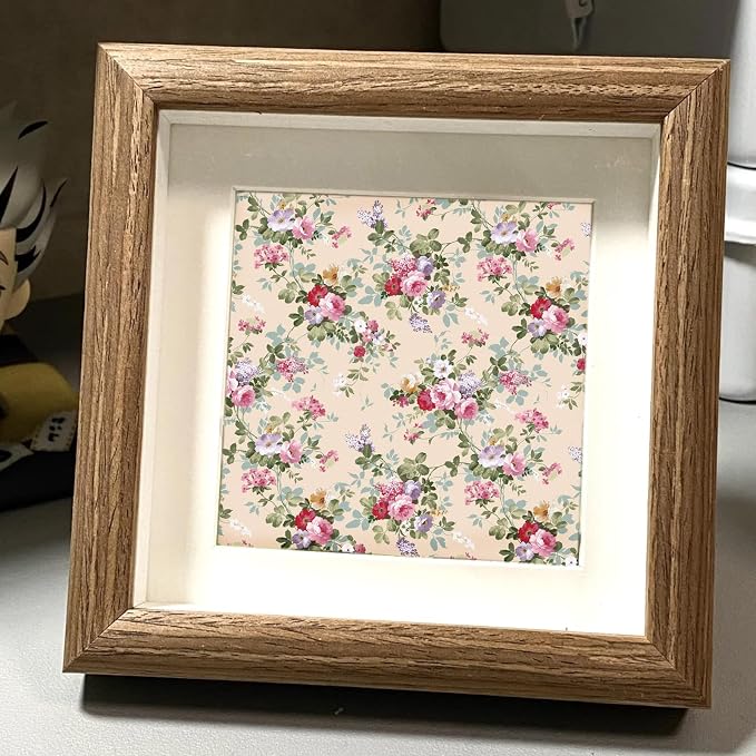 PRSTINCOL Scrapbook Paper,16 Sheets 5.8x5.8 Inch Vintage Floral Style Scrapbook Supplies,Single-Sided Vivid Origami Decoupage Paper for DIY Crafts, Card Making, Art Journaling