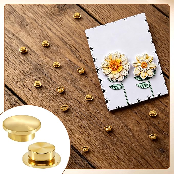 20Pcs Card Making Rotating Spinners Dies, 360° Smooth Spinners for DIY Paper Crafts Scrapbooking Jewelry Nail Art, Mini Metal Bearings for Greeting Cards, Gold 5x7x2.5mm