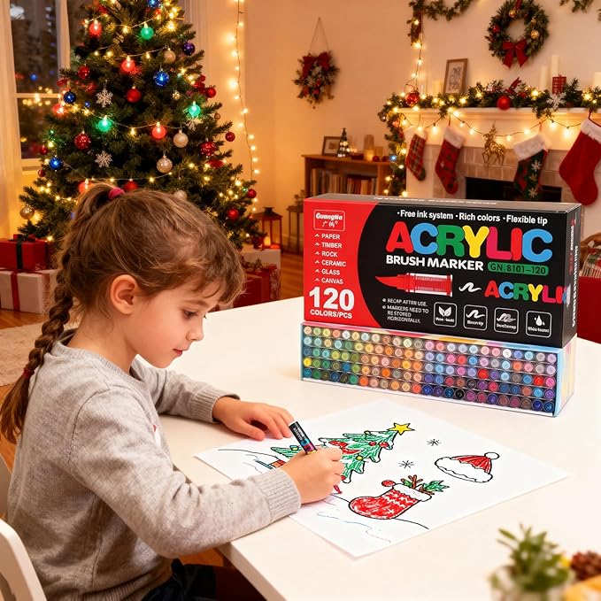 Acrylic Paint Markers, 120 Colors Acrylic Markers Set, Paint Pens