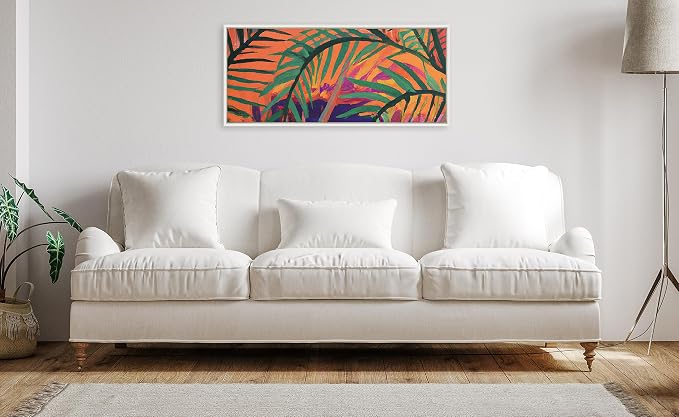 Kate and Laurel Sylvie Blank Framed Canvas Wall Art, 18x40 White, Modern Empty Canvas for Paint-Your-Own Art, Premium Framed