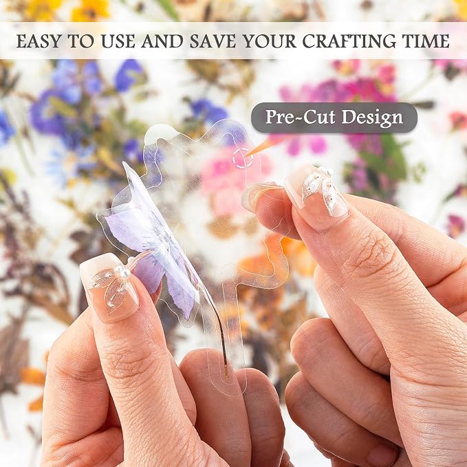 320PCS Pre-Cut Small Floral Stickers Set for Card Making
