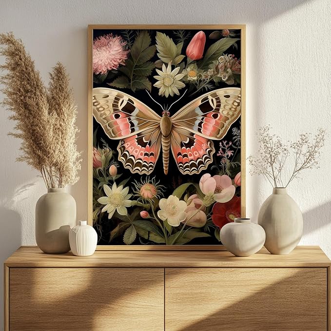 Moth Paint by Numbers Kit for Adults, 16x20 inch | DIY Painting Kits Crafts for Adults, Relieve Stress, Gift, Home Wall Decor