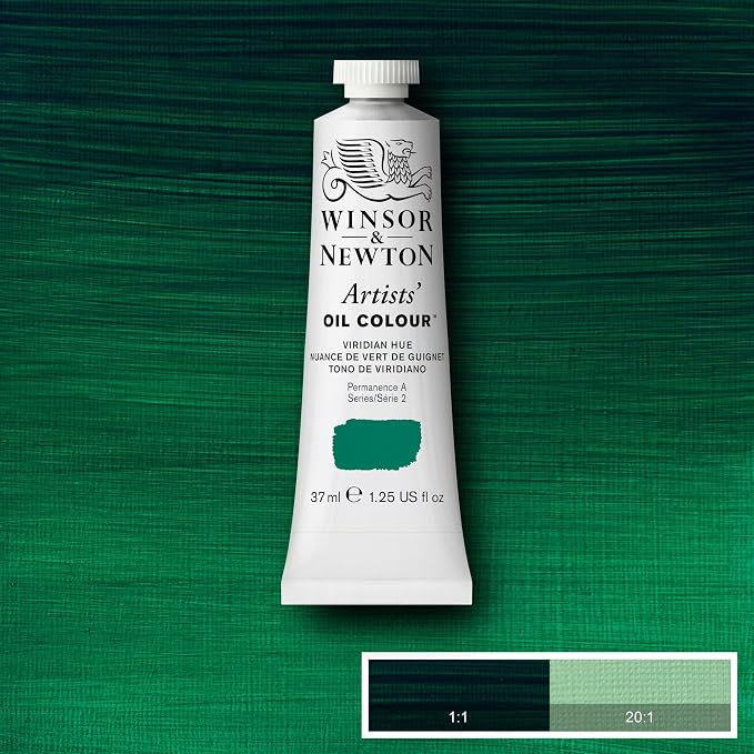Winsor & Newton Artists' Oil Paint, 37ml Tube, Viridian Hue