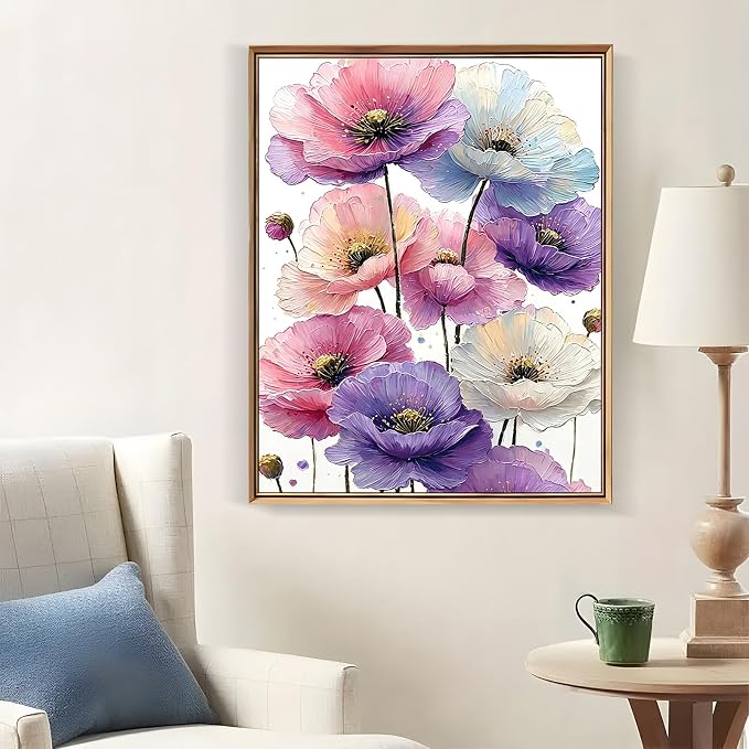 LKHMVCA Flower Daisy Paint by Number Kits for Adults, DIY Paint by Numbers Kits for Adults Beginners Without Frame, Acrylic Paint Canvas Painting Kits Art for Home Decor 16x20 Inch