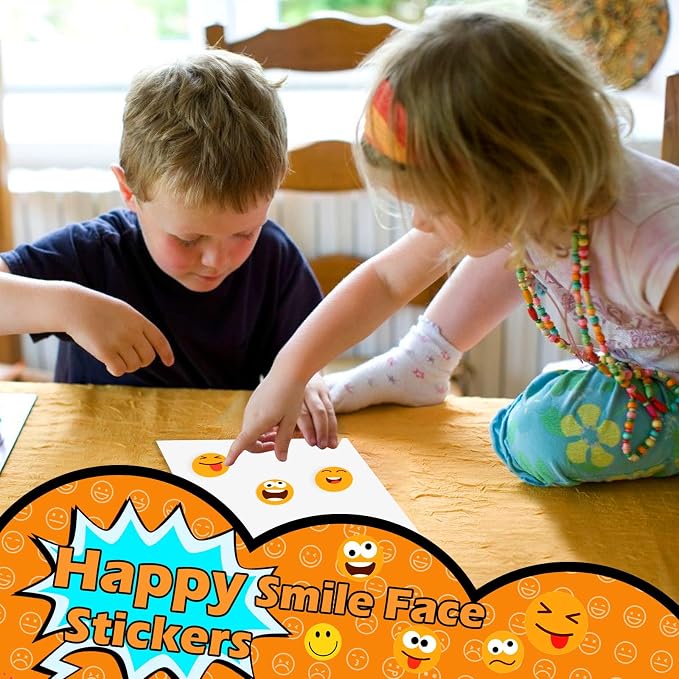 500Pcs Smiley Face Sticker Reward Stickers Rolls
