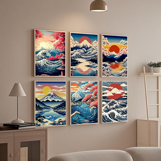 Leatrice 6 Pcs Sunrise Diamond Painting Kits for Adults 5D Diamond Art Kits