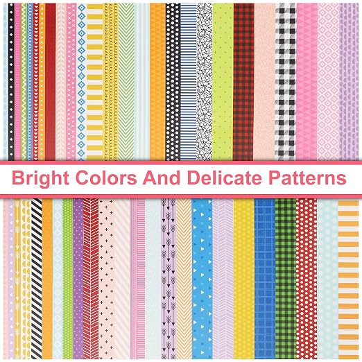 KEVIN&SASA CRAFTS 50 Rolls Washi Tape Set | Decorative Adhesive Tape, For Scrapbook, Arts & Crafts, Journals, and Planners, Each Roll 5yd, Total 250yd