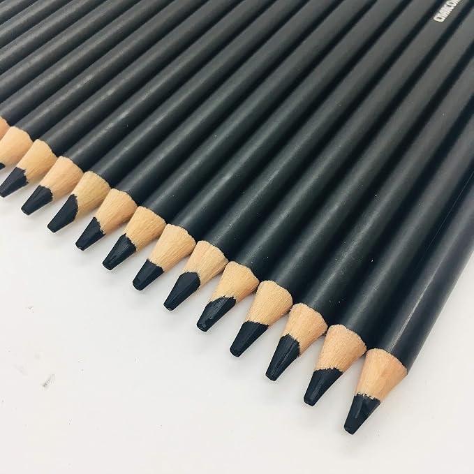 Drawing Charcoal Pencils 24 Piece Set, Pro Art Graphite Sketching&Shading Supplies, Ideal For Kid Beginner Student Adults Artist