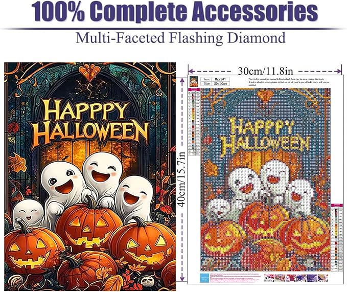 Lophomie Halloween Diamond Art Kits for Adults, 5D Diamond Painting Kits