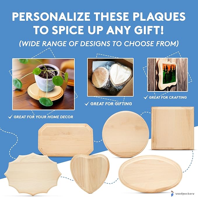 Oval Wood Coasters 5 inch, Pack of 12 Wooden Ornaments for Crafts, Unfinished Wood Crafts, Natural Wood Slices, by Woodpeckers