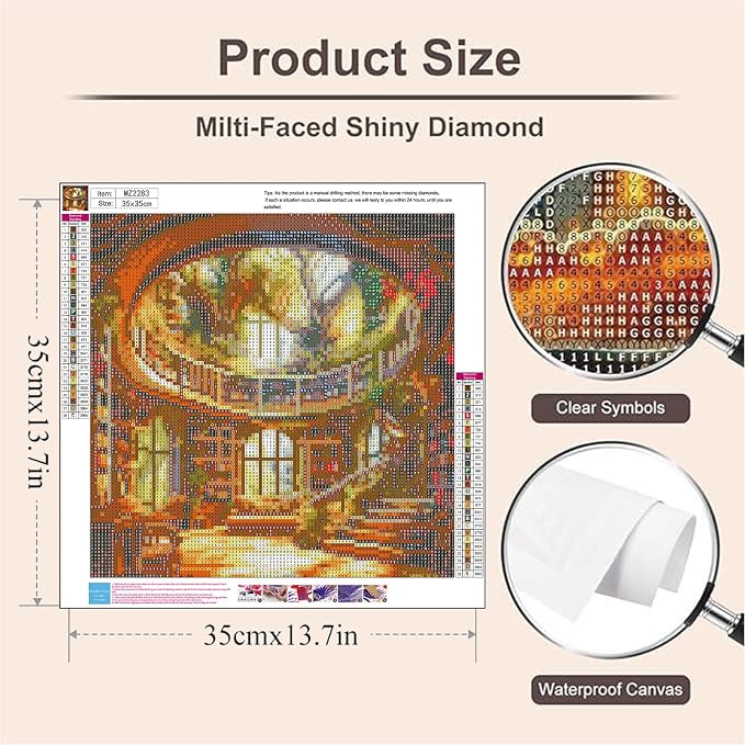 XUCNWL Diamond Art Kits for Adults,Bookstore Diamond Painting for Beginners