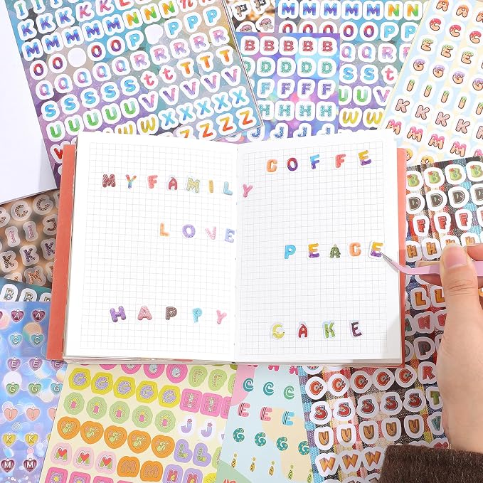 3000+ Pcs Alphabet Sticker for Journaling,Fun & Colorful Craft Letter Stickers for Junk Journal, Scrapbooking Supplies, Ideal DIY Decorative Gift for Women Teen Girls