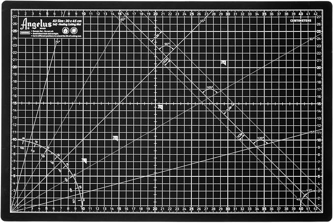 Angelus Self-Healing Cutting Mat, Double Sided, Non-Slip, Durable, Scratch-Resistant Rotary Cutting Board for Leather, Craft, Fabric, Quilting, Sewing, Scrapbooking Projects (12" x 18")