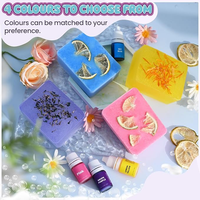 Jcoos Soap Making Kit, Soap Making Kit for Adults - Shea Butter Glycerin Melt and Pour Soap Base, Molds, Dye, Fragrances, Dried Flowers, DIY Craft for Beginners Girls Crafts