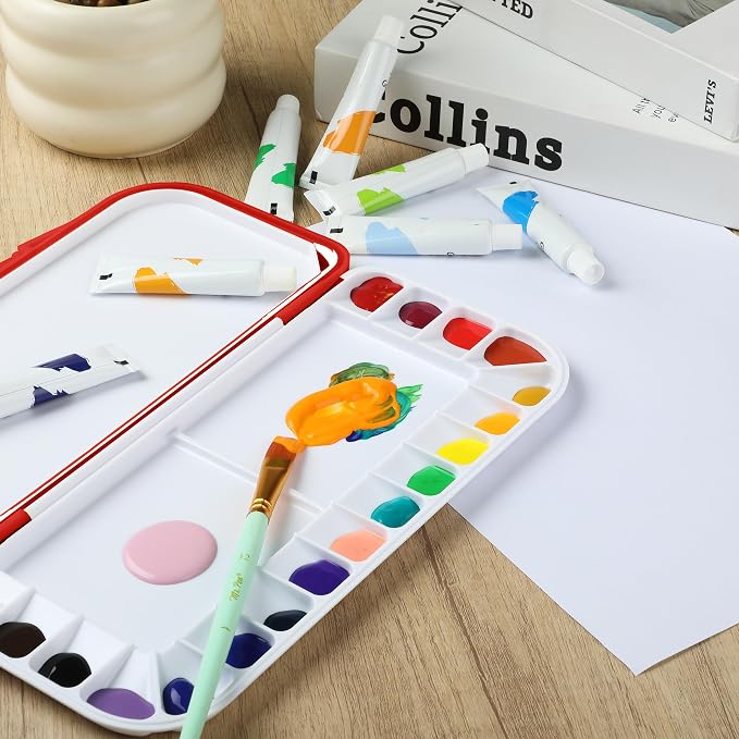 Mr. Pen- Airtight Watercolor Palette with Lid, 18 Wells & 2 Mixing Areas | Lightweight Sealing Paint Palette for Travel, Painting, Watercolor Mixing, Art Class and Studio Use