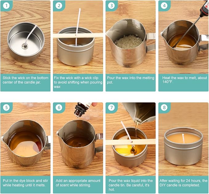 Haccah Complete Candle Making Kit,Candle Making Supplies,DIY Arts and Crafts Kits for Adults,Beginners,Including Wax, Wicks, 6 Kinds of Scents,Dyes,Melting Pot,Candle tins