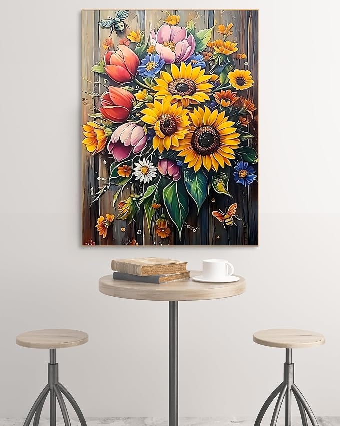 askkqtx Flowers Diamond Art Kits for Adults 12x16 Inch