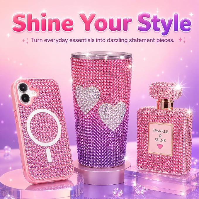 Redtwo 4mm 20000Pcs Bedazzling Kit with Rhinestones | 24 Colors Flatback Rhinestones, 4Pcs 10ml Jewelry Glue and Tools for Clothes, Books, Shoes and Crafts